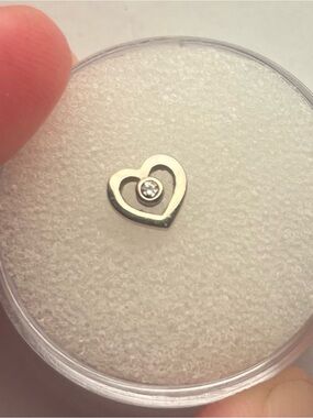 BVLA Heart of Paul threadless heart end 14k white gold with cz